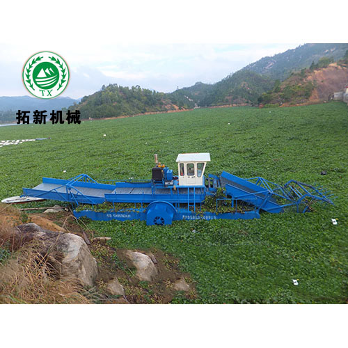 销往福建大型水葫芦打捞船【工作视频】